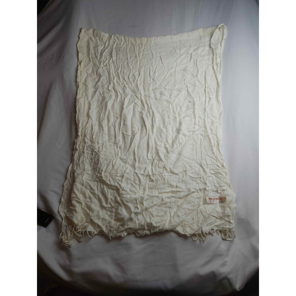 Pashmina Cream Crinkle Fringed Shawl Wrap Scarf Off White Textured Accessory